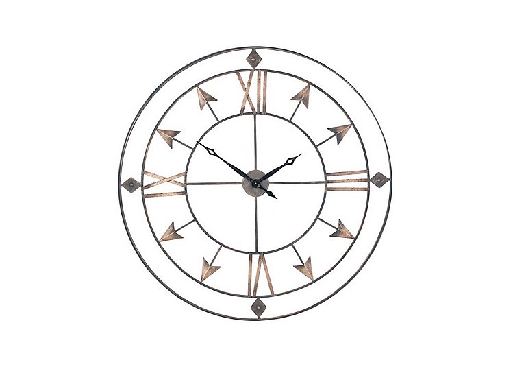 Large Antique Grey & Gold Wall Clock