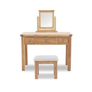 Furnitureland  Augusta 3 Drawer Dressing Table with Mirror and Stool | Bed Sava