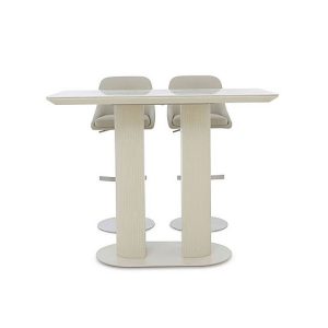 Avorio 130cm Table and 2 Swivel Bar Stools Set | Bed Sava