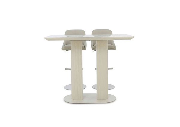 Avorio 130cm Table and 2 Swivel Bar Stools Set | Bed Sava