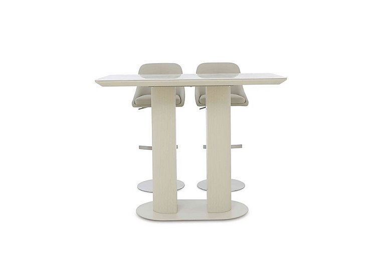 Avorio 130cm Table and 2 Swivel Bar Stools Set
