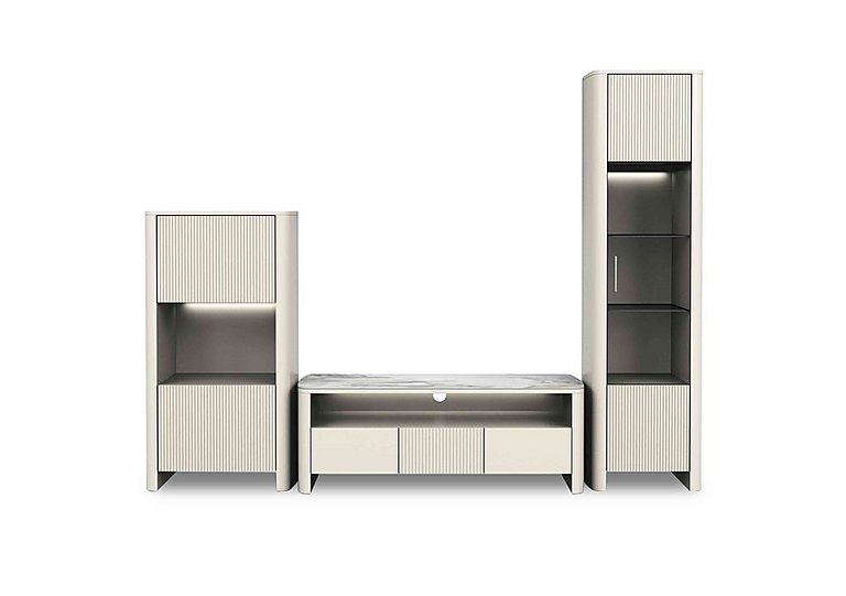 Avorio Media Set with TV Unit, Display Cabinet and Highboard