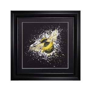 Bumble Bee Black Framed Art | Bed Sava