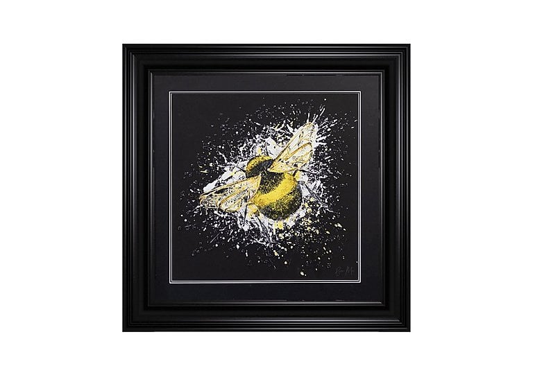 Bumble Bee Black Framed Art | Bed Sava