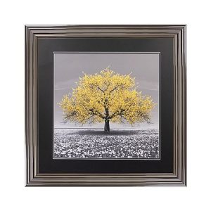 Yellow Cherry Tree 90×90 Framed Picture | Bed Sava