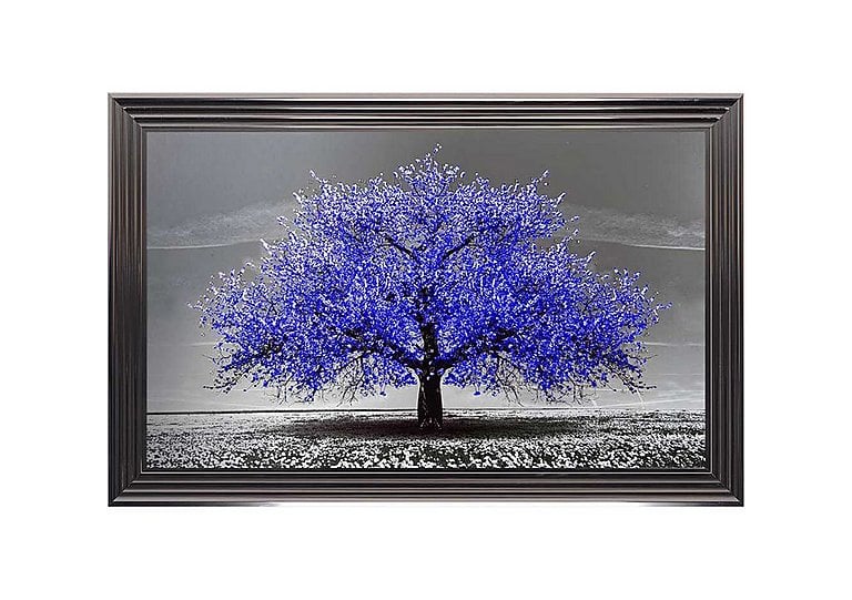 Navy Cherry Tree Framed Square Wall Art