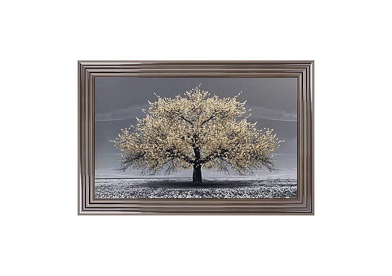 Champagne Cherry Tree Framed Landscape Wall Art