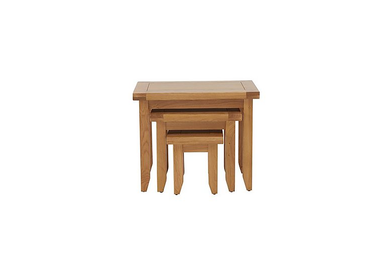 Furnitureland - California Solid Oak Nest of Tables