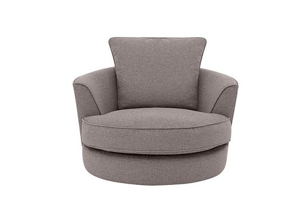 Cory Fabric Swivel Chair  Dallas Taupe | Bed Sava