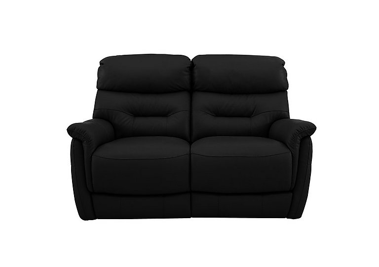 Chicago 2 Seater BV Leather Battery Recliner Sofa - Classic Black
