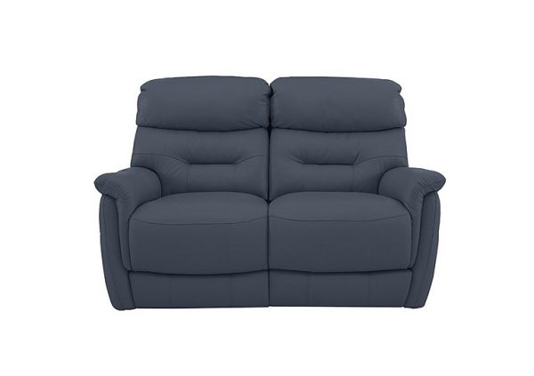 Chicago 2 Seater BV Leather Battery Recliner Sofa  BV Ocean Blue | Bed Sava