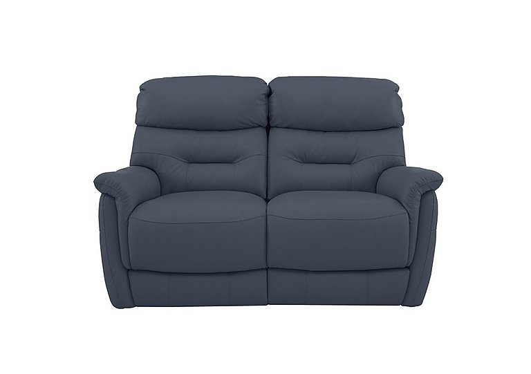 Chicago 2 Seater BV Leather Battery Recliner Sofa - BV Ocean Blue