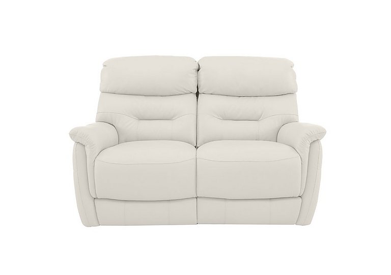Chicago 2 Seater BV Leather Battery Recliner Sofa - BV Star White