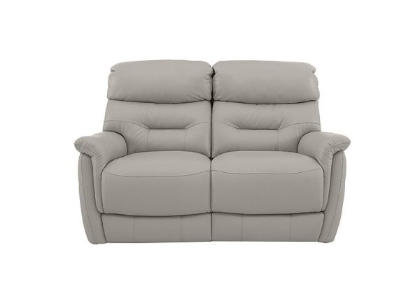 Chicago 2 Seater HW Leather Power Recliner Sofa  Grey | Bed Sava