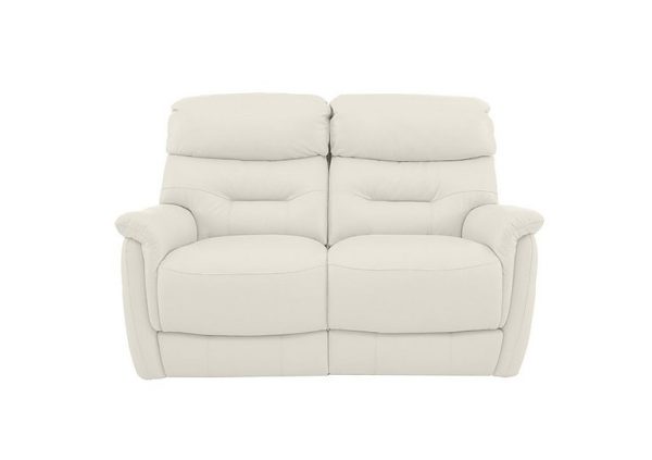 Chicago 2 Seater HW Leather Power Recliner Sofa  Star White | Bed Sava