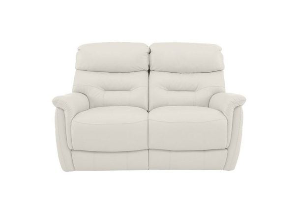 Chicago 2 Seater NC Leather Battery Recliner Sofa  NC Star White | Bed Sava