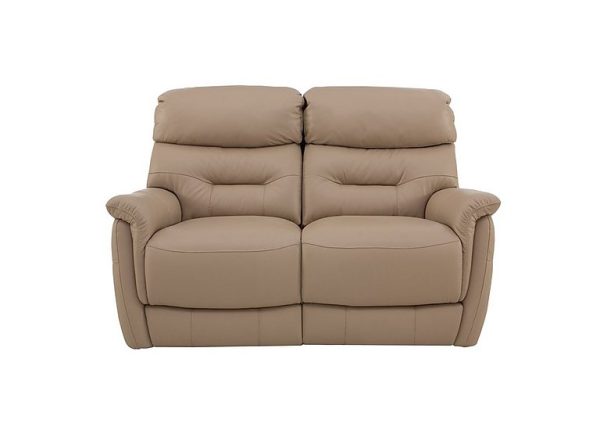 Chicago 2 Seater NC Leather Battery Recliner Sofa  NC Pebble | Bed Sava