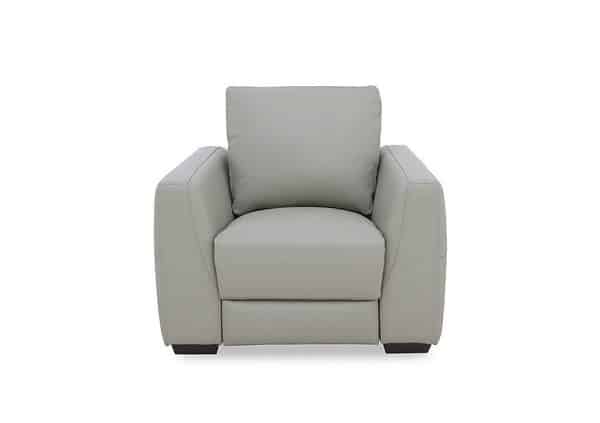 Dinky Leather Chair with Power Recliner  Lead Grey | Bed Sava