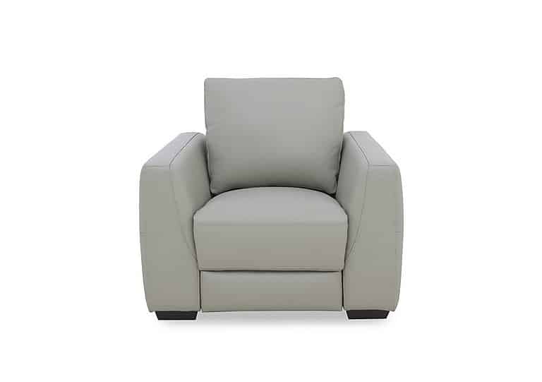 Dinky Leather Chair with Power Recliner - Lead Grey