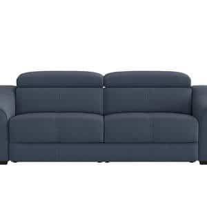World of Leather  Elixir 3 Seater BV Leather Sofa Bed  BV Ocean Blue | Bed Sava