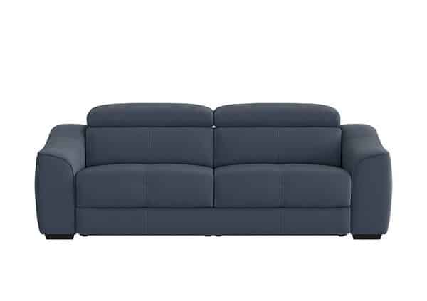 World of Leather  Elixir 3 Seater BV Leather Sofa Bed  BV Ocean Blue | Bed Sava
