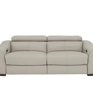 World of Leather  Elixir 3 Seater BV Leather Sofa Bed  Silver Grey | Bed Sava