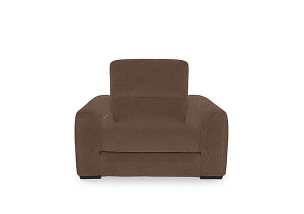 Flex Fabric Power Recliner Armchair with Storage Arms  Hazelnut | Bed Sava