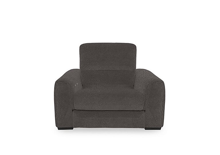 Flex Fabric Power Recliner Armchair with Storage Arms  Dark Grey | Bed Sava