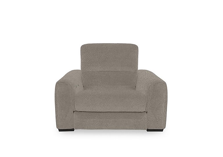 Flex Fabric Power Recliner Armchair with Storage Arms  Silver | Bed Sava