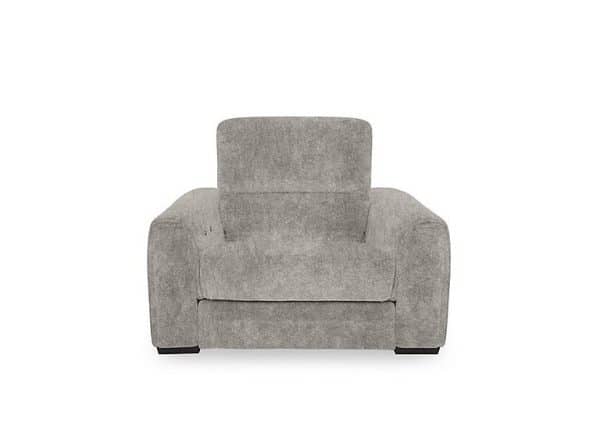Flex Fabric Power Recliner Armchair with Storage Arms  Grey | Bed Sava