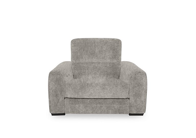 Flex Fabric Power Recliner Armchair with Storage Arms  Grey | Bed Sava