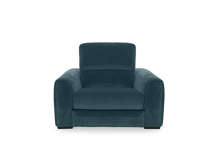 Flex Fabric Power Recliner Armchair with Storage Arms  Peacock | Bed Sava
