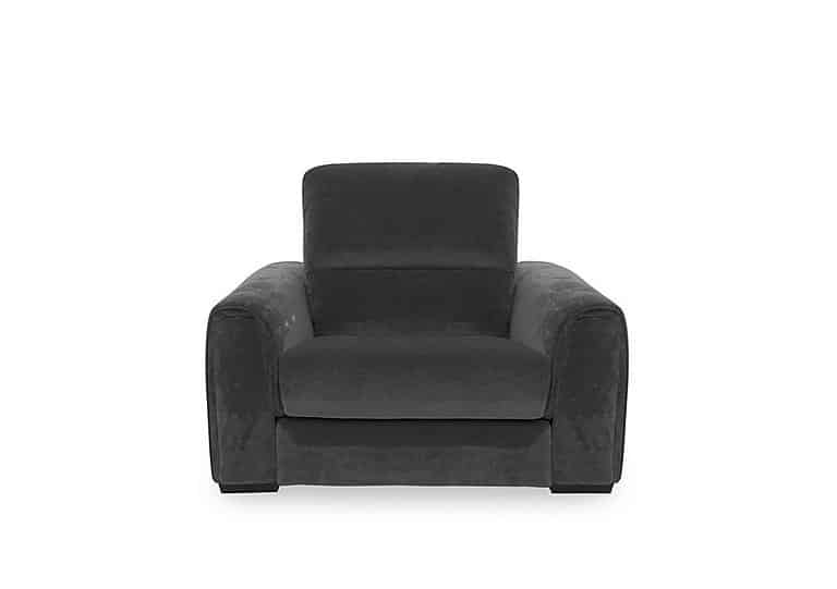 Flex Fabric Power Recliner Armchair with Storage Arms  Anthracite | Bed Sava