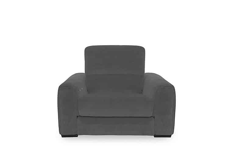 Flex Fabric Power Recliner Armchair with Storage Arms  R20 Pewter | Bed Sava