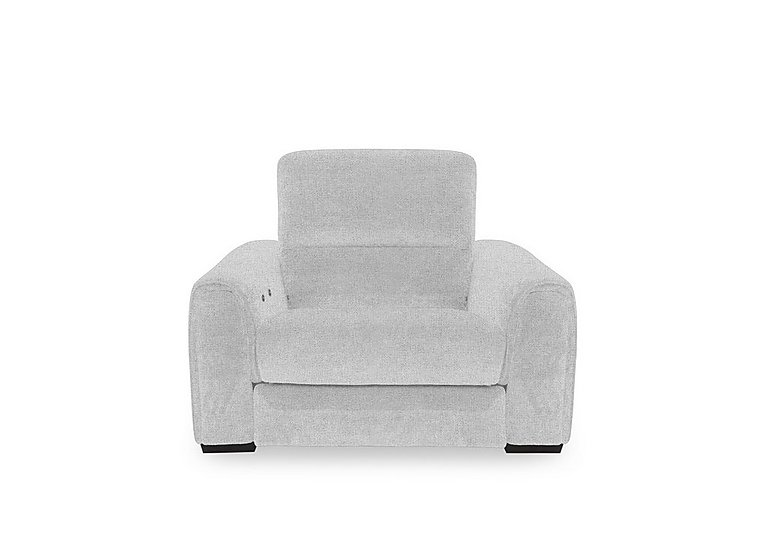 Flex Fabric Power Recliner Armchair with Storage Arms  Oyster | Bed Sava