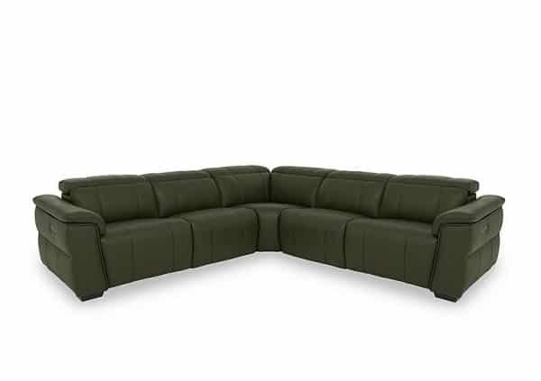 Inca NC Leather Large Power Recliner Corner Sofa with Power Headrests  Oslo Pine | Bed Sava