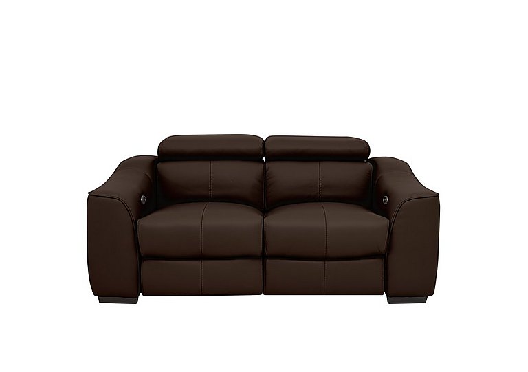 World of Leather - Elixir 2 Seater BV Leather Sofa with Power Recliner - Dark Chocolate