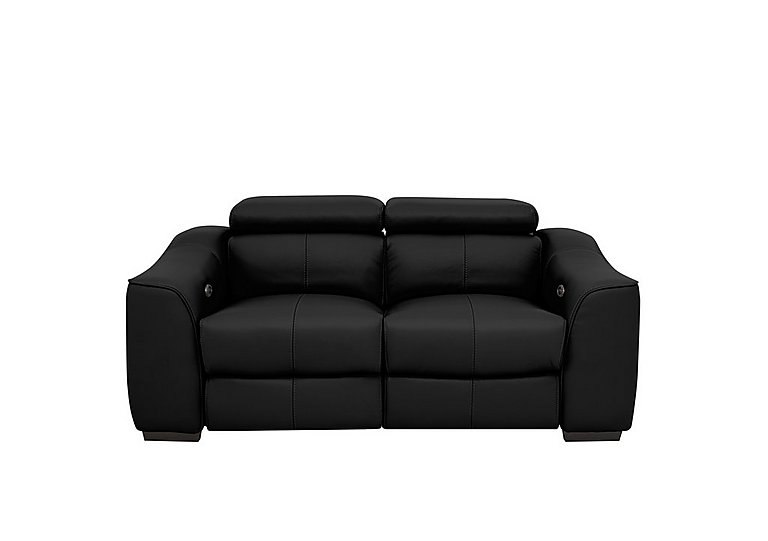 World of Leather - Elixir 2 Seater BV Leather Sofa with Power Recliner - Classic Black