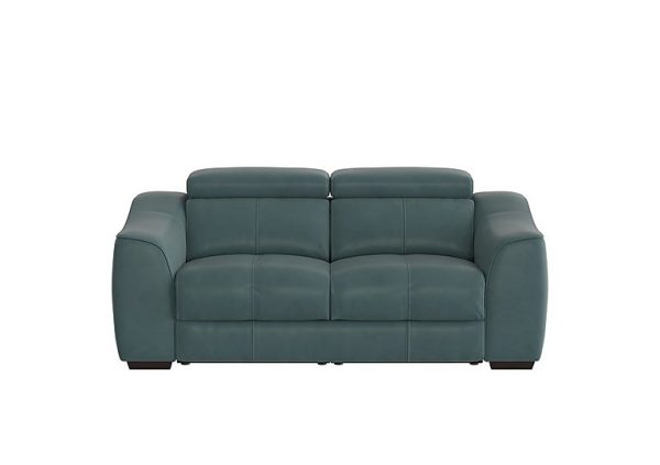 World of Leather  Elixir 2 Seater BV Leather Sofa with Power Recliner  BV Lake Green | Bed Sava