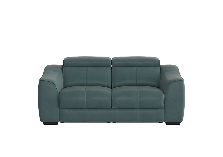 World of Leather - Elixir 2 Seater BV Leather Sofa with Power Recliner - BV Lake Green