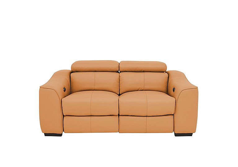 World of Leather - Elixir 2 Seater BV Leather Sofa with Power Recliner - BV Honey Yellow