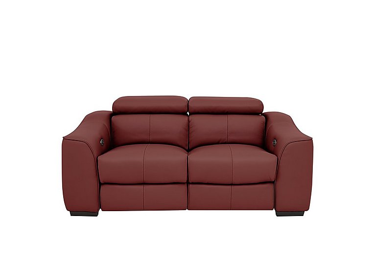 World of Leather - Elixir 2 Seater BV Leather Sofa with Power Recliner - BV Deep Red