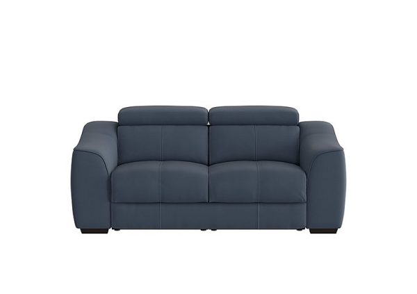 World of Leather  Elixir 2 Seater HW Leather Sofa With Manual Recliner  Ocean Blue | Bed Sava