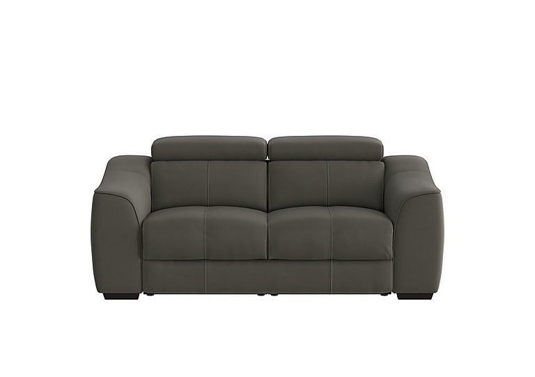 World of Leather - Elixir 2 Seater HW Leather Sofa With Manual Recliner - Charcoal Gray