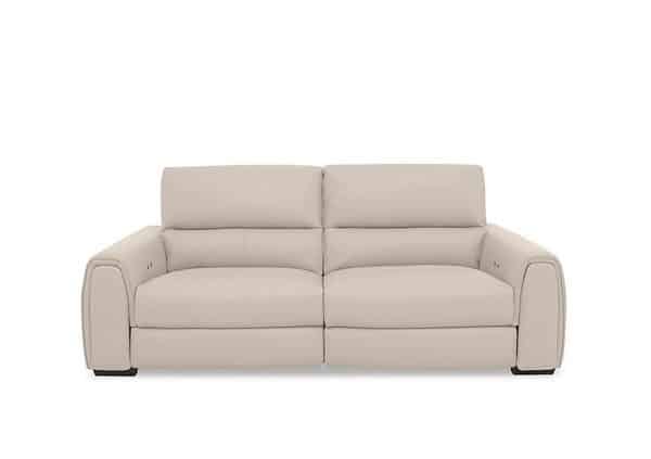 World of Leather  Flex BV Leather 3 Seater Power Recliner Sofa with Storage Arms  Dapple Grey | Bed Sava