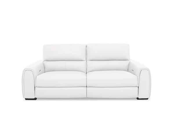 World of Leather  Flex NC Leather 3 Seater Power Recliner Sofa with Storage Arms  NC Star White | Bed Sava