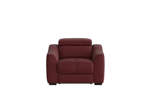 World of Leather  Elixir HW Leather Power Armchair  Deep Red | Bed Sava