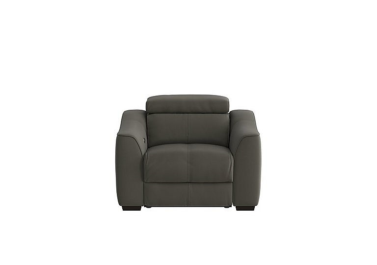 World of Leather - Elixir HW Leather Power Recliner Armchair - Charcoal Gray