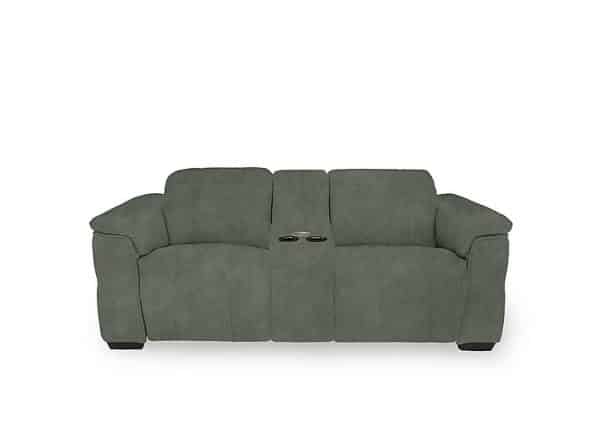 Inca Fabric 2 Seater Power Recliner Sofa with Pop Up Light Console and Power Headrests  Dexter Fern | Bed Sava