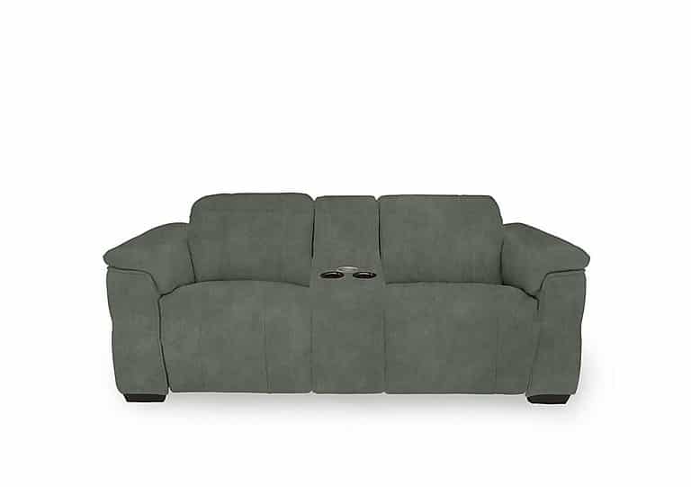 Inca Fabric 2 Seater Power Recliner Sofa with Pop Up Light Console and Power Headrests - Dexter Fern